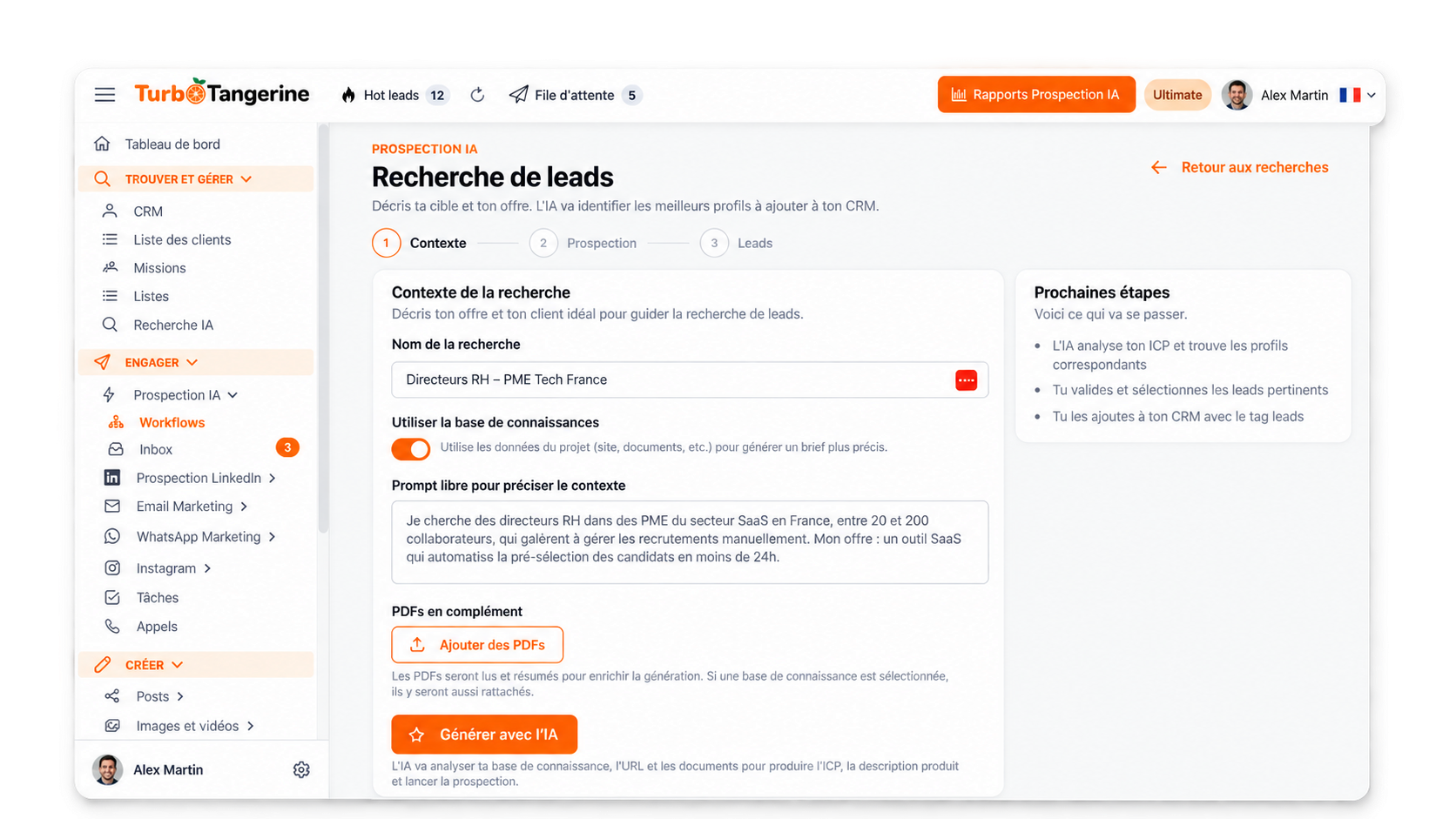 AI prospect search Turbo Tangerine